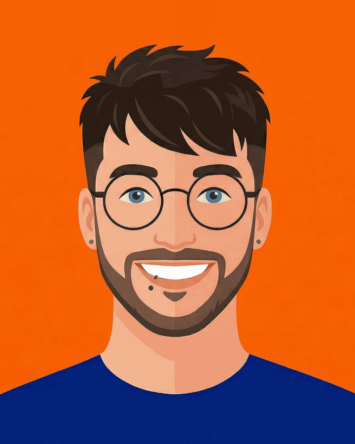 Illustrated portrait of Matthew Wallace